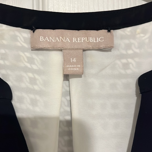 NWOT Banana Republic dress - navy/white pattern w/ detachable belt, 14. - Picture 3 of 8